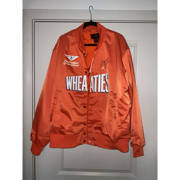 NIKE AIR JORDAN FLIGHT MVP WHEATIES JACKET ORANGE BLACK SIZE XL - Picture 2 of 10